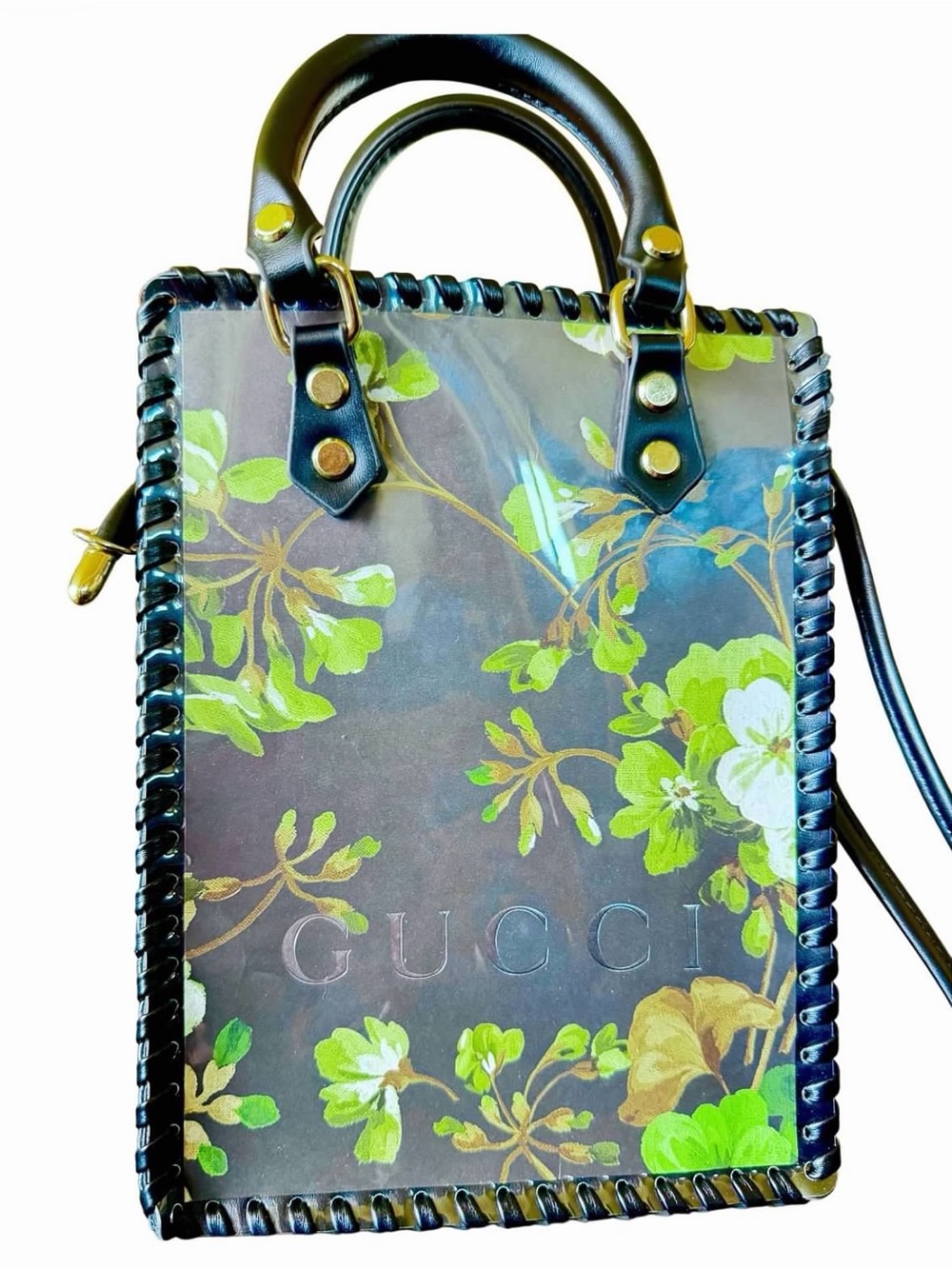 OOAK Upcycled Gucci Floral Handbag – Hand-Laced Crossbody Tote